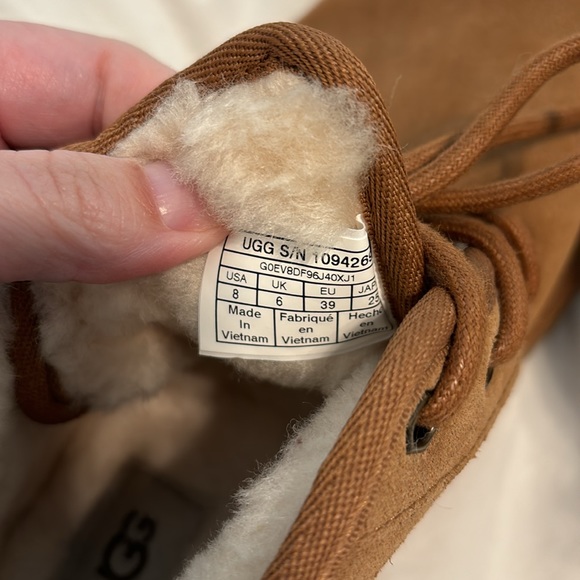 UGG Chestnut Suede Shearling-Lined Lace-Up Ankle Booties - Picture 7 of 7